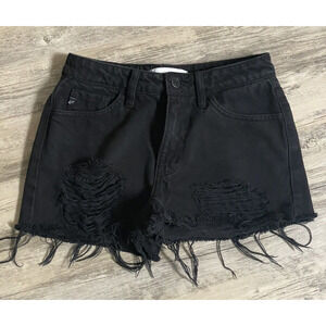 KanCan Distressed Shorts KC7280BK BLACK WOMEN'S Size XS